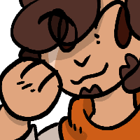 a drawing of MythicalSausage. he has a yorkie tail, but is otherwise human. he is wearing an orange scarf. there is a speech bubble with a screenshot of the wikipedia page for yorkies in it.